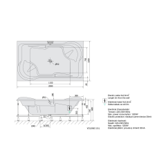 DUO hydromasážní vana, 200x120x45cm, Active Hydro-Air, chrom (16111.2010)