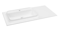 BRAHEA umyvadlo 101x51,5cm (70+30cm), levé, bílá mat (BL101-70L)
