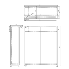 KAWA STRIP galerka s LED osvětlením 60x70x22cm, dub emporio (WGL36S) (2)