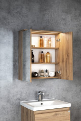 KAWA STRIP galerka s LED osvětlením 60x70x22cm, dub emporio (WGL36S) (7)