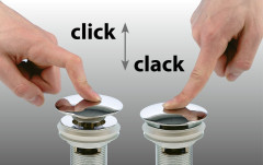 Uzavíratelná kulatá umyvadlová výpust click clack