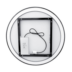 Černé kulaté LED zrcadlo pr. 900 mm se dvěma dotykovými senzory (ZPC 28003RVX-90)