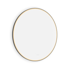 Černé kulaté LED zrcadlo pr. 900 mm se dvěma dotykovými senzory (ZPC 28003RVX-90)