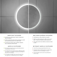 LED zrcadlo 500x700 se dvěma dotykovými senzory (ZP 13001VX)