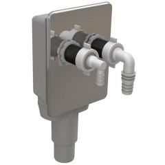 Podomítkový sifon pro pračku a sušičku, DN40/50mm, nerez lesk (168.345.0)