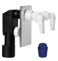 Podomítkový pračkový sifon, 2 přípojky, DN40/50, nerez lesk (168.452.3)