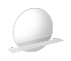VISO kulaté zrcadlo s LED osvětlením a policí ø 60cm, bílá mat (VS060-01)