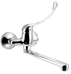 AQUALINE 35 nástěnná baterie, rozteč 100mm, lékařská páka, ramínko ploché, 220mm, chrom (52024)