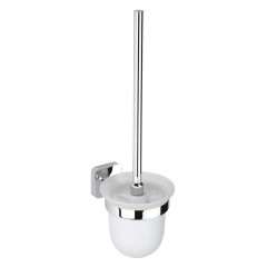 INSIA WC štětka závěsná, mléčné sklo, chrom (IS008)