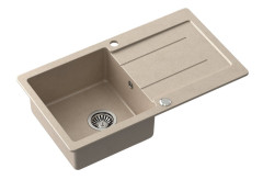 Granitový vestavný dřez s odkapem, 77x44cm, béžová (30874505)