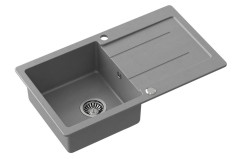 Granitový vestavný dřez s odkapem, 77x44cm, šedá (30874508)