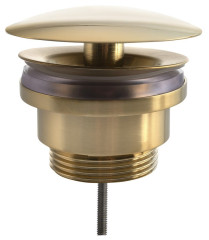 Umyvadlová výpust 5/4“, neuzavíratelná, velká zátka, 5-55mm, zlato (UD52556P)