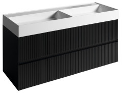 FILENA dvojumyvadlová skříňka 118x51,5x43cm, černá mat strip (FID1212BS)