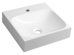 EMONA umyvadlo, litý mramor, 40x40cm, bílá (EN040)