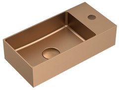AURUM nerezové umývátko, 36,5x18cm, včetně výpusti, levé/pravé, měď mat (AU304)
