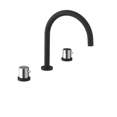 ULTRASAN tříprvková stojánková umyvadlová baterie, černá mat/chrom (UT017VBC)