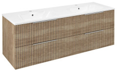 CIRASA umyvadlová skříňka s dvojumyvadlem 141x54x46cm, dub alabama strip (CR141-2322-21)