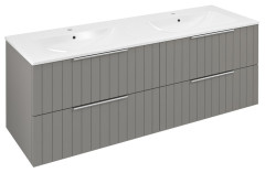 CIRASA umyvadlová skříňka s dvojumyvadlem 141x54x46cm, agila strip (CR141-4343S-21)