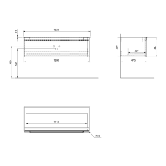 KERALA umyvadlová skříňka 120x35x47,5cm, 1x zásuvka, verde (KR120-4444)