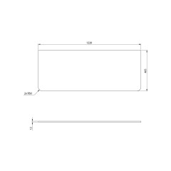PREMIO deska kompozit 122x1,2x48,5cm, černá mat (PRE120-3535)