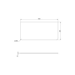 PREMIO deska kompozit 102x1,2x48,5cm, černá mat (PRE100-3535)