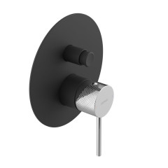 ULTRASAN podomítková sprchová baterie, 2 výstupy, černá mat/chrom (UT042VBC)