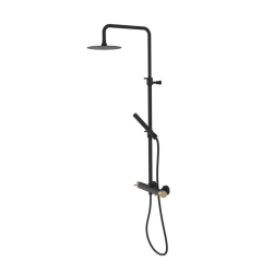 ULTRASAN sprchový sloup s pákovou baterií, černá mat/zlato mat (UT139VBG)