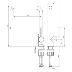 RONA stojánková dřezová baterie, bílá mat (JK125W)
