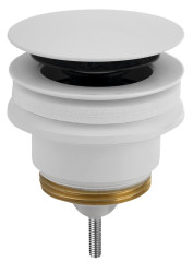 Umyvadlová výpust 5/4“, click-clack, velká zátka, 10-45mm, bílá mat (7532.310.5XD)