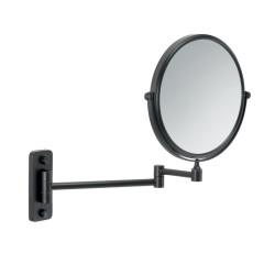 GAIA kosmetické zrcátko závěsné, Ø 180mm, oboustranné, černá mat (CO202414)