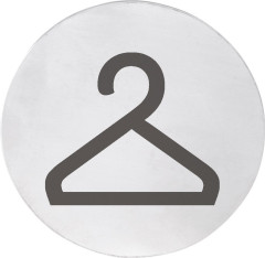 Cedule šatna, Ø 75mm, nerez mat (XP125)