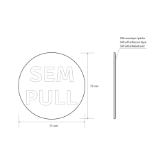 Cedule SEM/PULL, Ø 75mm, nerez mat (XP126)(2)