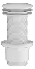 Umyvadlová výpust 5/4“, neuzavíratelná, velká zátka, 10-80mm, ABS/bílá mat (CV1232WM)