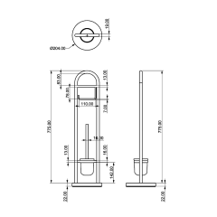 JUNDAH stojan s držákem na toaletní papír a WC štětkou, bílá (11123101)