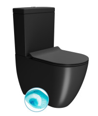 PURA WC kombi, Swirlflush, spodní/zadní odpad, černá dual-mat (880626P)