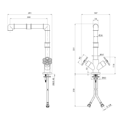 AVENUE stojánková dřezová baterie, bronz (EV014BR)