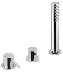 BLUE tříprvková baterie na okraj vany, chrom (BUTECH3)