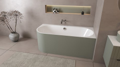 ASTRA R MONOLITH asymetrická vana 160x75x60cm, bílá/verde (34611M.44) (4)