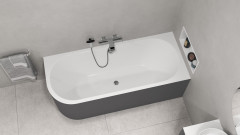 VIVA R MONOLITH asymetrická vana 170x75x60cm, bílá/carina (78119M.41) (4)