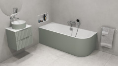 VIVA L MONOLITH asymetrická vana 170x75x60cm, bílá/verde (70119M.44) (3)