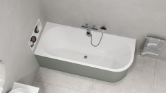 VIVA L MONOLITH asymetrická vana 170x75x60cm, bílá/verde (70119M.44) (4)