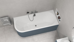 VIVA R MONOLITH asymetrická vana 180x75x60cm, bílá/siena (72129M.42) (4)