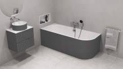 VIVA L MONOLITH asymetrická vana 180x75x60cm, bílá/carina (72099M.41) (4)