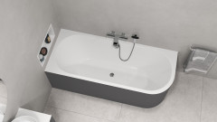 VIVA L MONOLITH asymetrická vana 180x75x60cm, bílá/carina (72099M.41) (5)