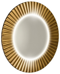 PRIDE kulaté zrcadlo s LED osvětlením v rámu ø 90cm, bronz (PD954)