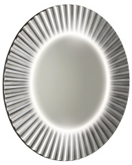 PRIDE kulaté zrcadlo s LED osvětlením v rámu ø 75cm, stříbrná (PD752)