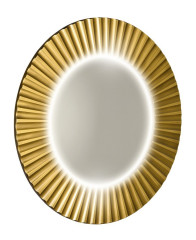 PRIDE kulaté zrcadlo s LED osvětlením v rámu ø 75cm, zlato (PD750)