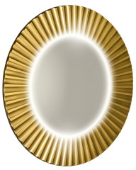 PRIDE kulaté zrcadlo s LED osvětlením v rámu ø 90cm, zlato (PD950)