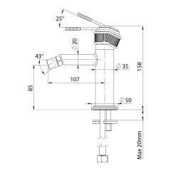 VERSI stojánková bidetová baterie, bronz (RV003/18)