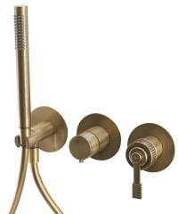 VERSI podomítková sprchová/vanová baterie s ruční sprchou, 2 výstupy, bronz (RV052/18)